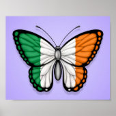 Irish Butterfly Flag auf Lila Poster (Vorne)