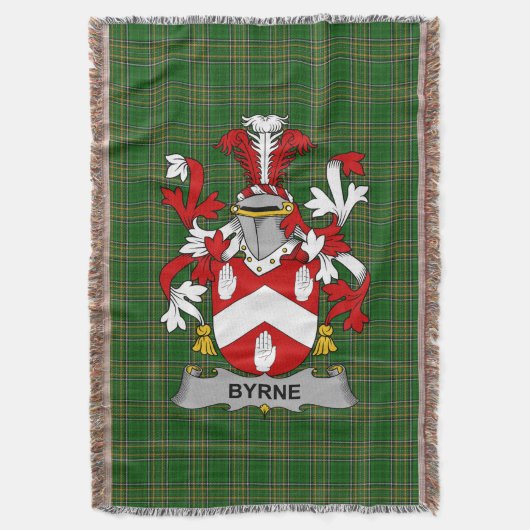 Irish Byrne oder O_Byrne Coat of Arms Familienwapp Decke (Vorderseite Vertikal)