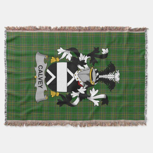 Irish Calvey oder McElwee Coat of Arms Familienwap Decke (Vorderseite)