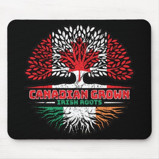Irish Canadian Canada Tree Roots Flag Mousepad (Vorne)