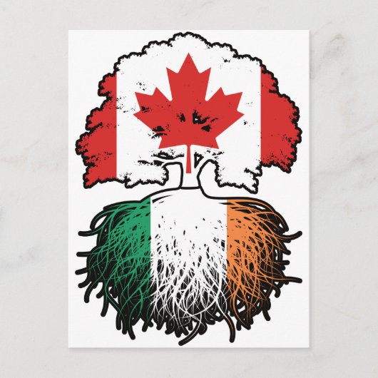 Irish Canadian Canada Tree Roots Flag Postkarte (Vorderseite)