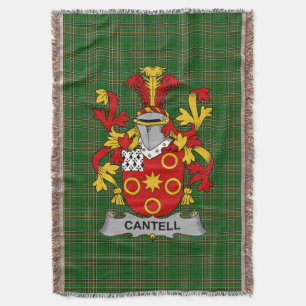 Irish Cantell Coat of Arms Familienwappen Irland Decke