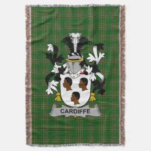 Irish Cardiffe Coat of Arms Familienwappen Irland Decke