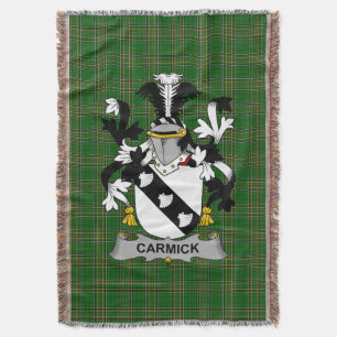 Irish Carmick Coat of Arms Familienwappen Irland Decke