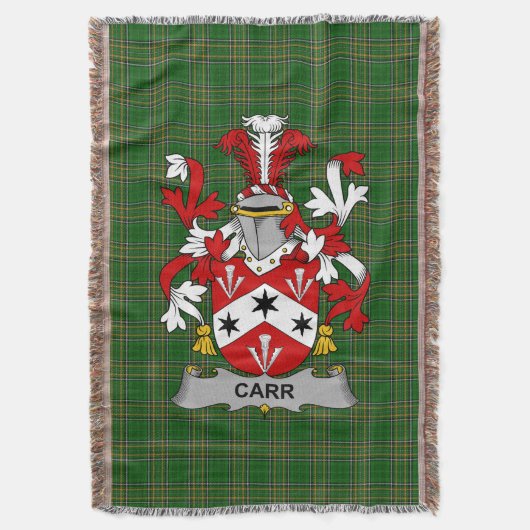 Irish Carr Coat of Arms Familienwappen Irland Decke (Vorderseite Vertikal)