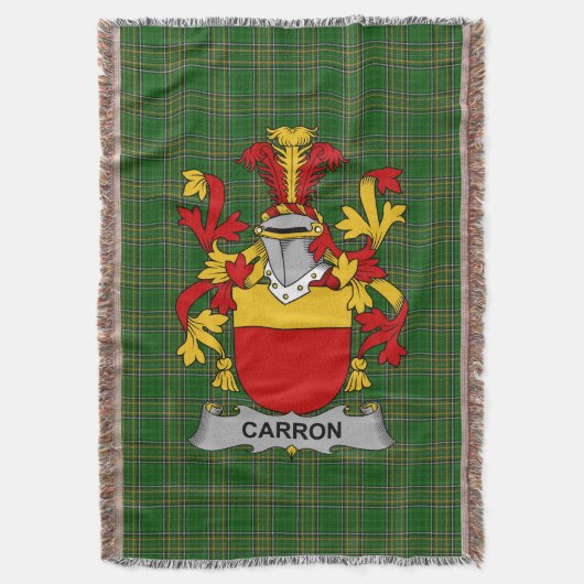 Irish Carron Coat of Arms Familienwappen Irland Decke (Vorderseite Vertikal)