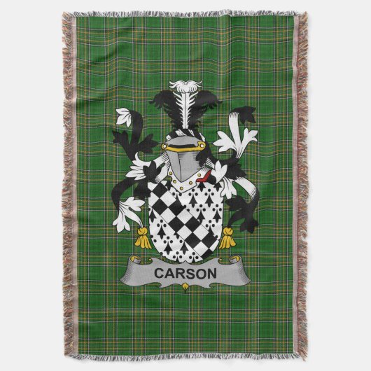 Irish Carson Coat of Arms Familienwappen Irland Decke (Vorderseite Vertikal)