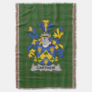 Irish Carthew Coat of Arms Familienwappen Irland Decke