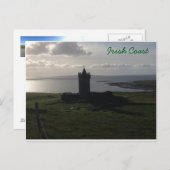 Irish Castle on Coast Postcard Postkarte (Vorne/Hinten)