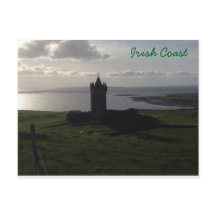 Irish Castle on Coast Postcard