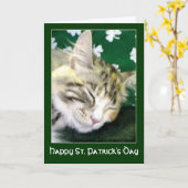 Irish Cat Dreams St. Patrick's Day Karte (Gelbe Blume)