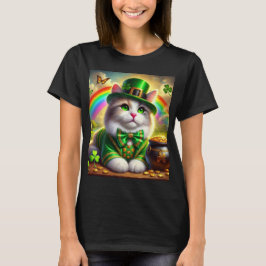 Irish Cat Leprechaun Cat Lover T - Shirt