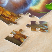 Irish Cat mit Pot of Gold und Rainbow Puzzle (Seite)