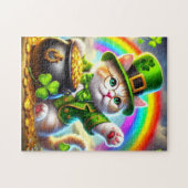 Irish Cat mit Pot of Gold und Rainbow Puzzle (Horizontal)