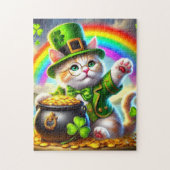 Irish Cat mit Pot of Gold und Rainbow Puzzle (Vertikal)