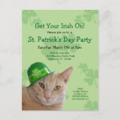 Irish Cat St. Patrick's Day Party Einladung Post C (Vorderseite)