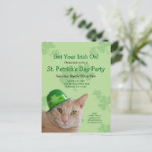 Irish Cat St. Patrick's Day Party Einladung Post C (Stehend Vorderseite)