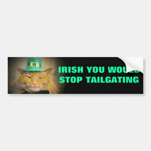 Irish Cat wünscht sich keine mehr Ausrutscher mehr Autoaufkleber (Vorne)