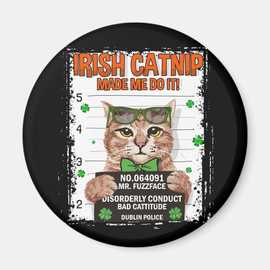 Irish Catnip St Patrick's Day Kleeblatt Cat Magnet (Vorne)