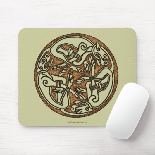 Irish Celtic 3-Dog Symbol Mousepad (Mit Mouse)