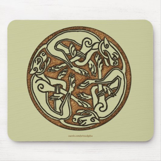 Irish Celtic 3-Dog Symbol Mousepad (Vorne)