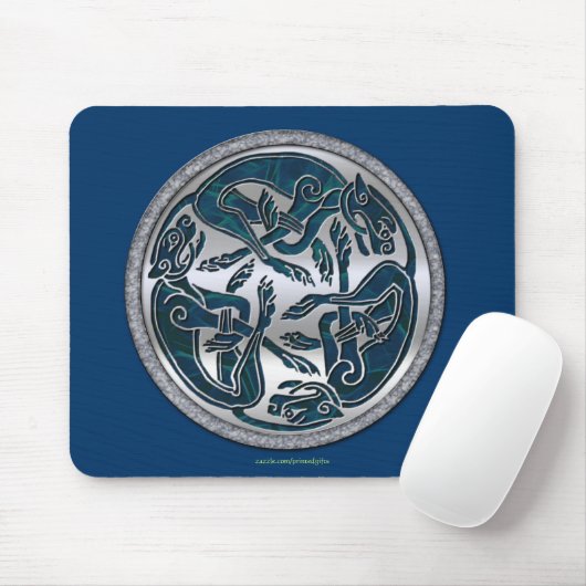 Irish Celtic 3-Dog Symbol Mousepad (Mit Mouse)