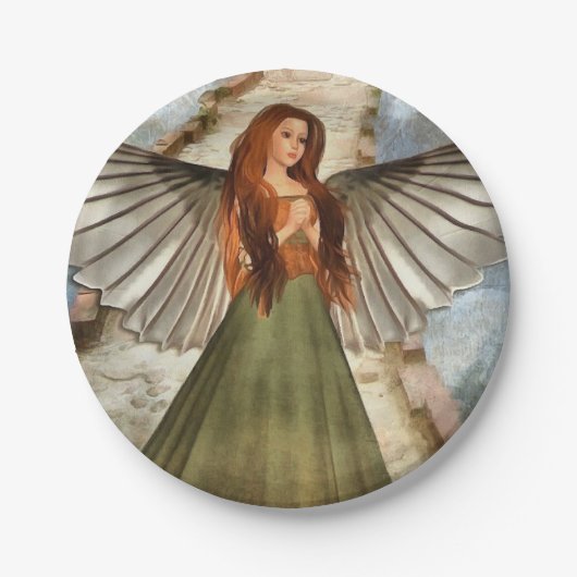 Irish Celtic Angel Christmas St.Patrick's Party Pappteller (Vorderseite)