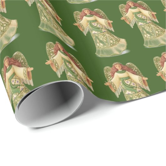 Irish Celtic Angel Jedem Anlass Wrapping Paper Geschenkpapier (Rolleneckpunkt)