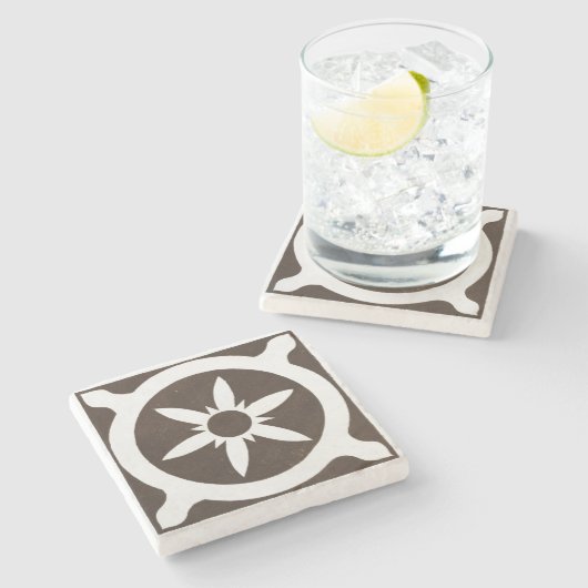 Irish Celtic Art Design Black Star Steinuntersetzer (Seitenansicht)