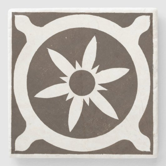 Irish Celtic Art Design Black Star Steinuntersetzer (Vorderseite)