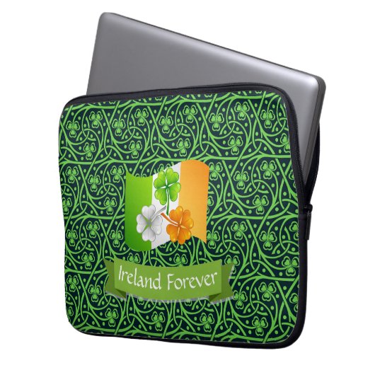 Irish Celtic Clover Laptopschutzhülle (Vorderseite Links)