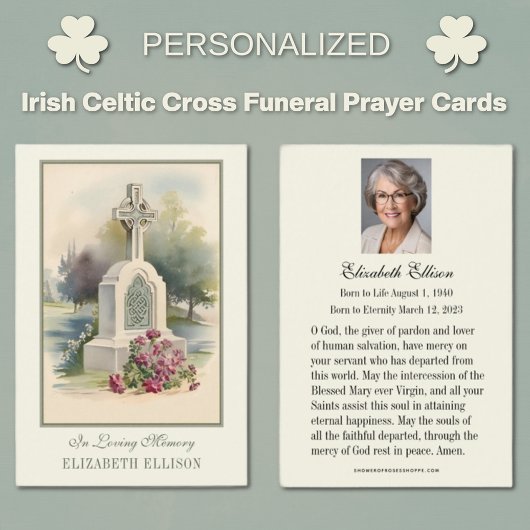 Irish Celtic Cross Beerdigung Memorial Gebet