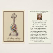 Irish Celtic Cross Floral Beerdigung Bubenkarte (Vorne & Hinten)