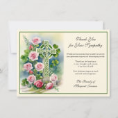 Irish Celtic Cross Kleeblatts Beileid Condolence Dankeskarte (Vorderseite)