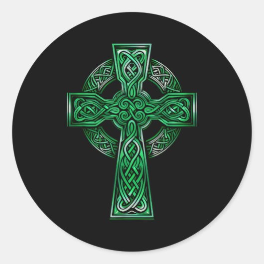 Irish Celtic Cross Knot Christian Holy Trinity Sco Runder Aufkleber (Vorderseite)