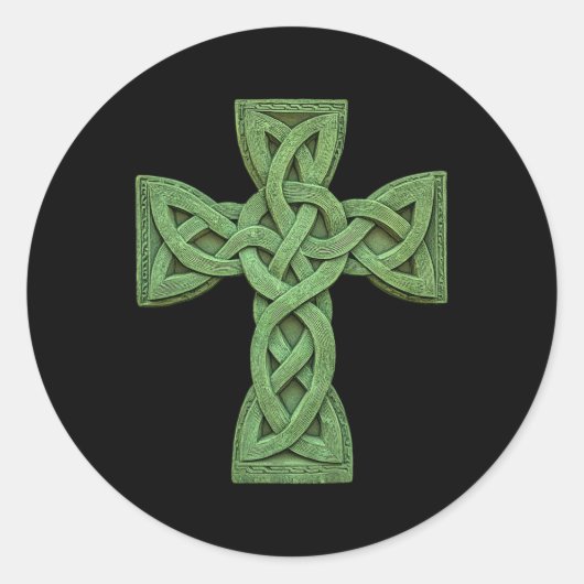 Irish Celtic Cross Knot Christlich Heilige Trinity Runder Aufkleber (Vorderseite)