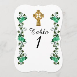 Irish Celtic Cross-Tischnummer Einladung