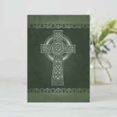 Irish Celtic Cross Wedding Einladungen (Stehend Vorderseite)