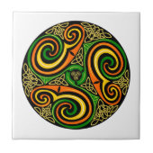 Irish Celtic Design Mandala, Keramik Tile Fliese (Vorderseite)