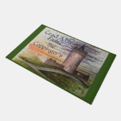 Irish Celtic Greeting Castle Watercolor Doormat Fußmatte (Schrägansicht)