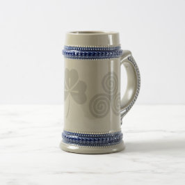 Irish Celtic Happy St Patrick Gray/blue Beer Tasse