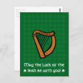 Irish Celtic Harp Saint Patrick's Day Postkarte (Vorne/Hinten)