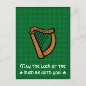 Irish Celtic Harp Saint Patrick's Day Postkarte (Vorderseite)