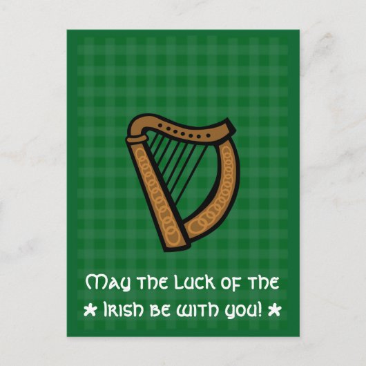Irish Celtic Harp Saint Patrick's Day Postkarte (Vorderseite)