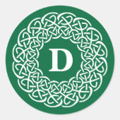IRISH CELTIC Initial Monogram Classic Round Sticke Runder Aufkleber (Vorderseite)