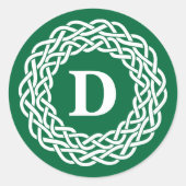IRISH CELTIC Initial Monogram Classic Round Sticke Runder Aufkleber (Vorderseite)