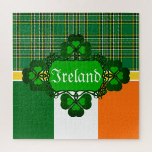 Irish Celtic Kleeblatt/Ireland national kariert/fl Puzzle