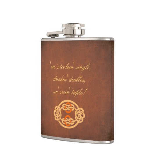 Irish Celtic Knot Brown Flachmann (Links)