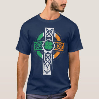 Irish Celtic Knot Christlich Cross Ireland Flag Sh T-Shirt