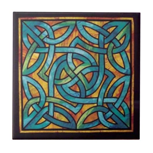 Irish Celtic Knot Design Keramik Tile Fliese (Vorderseite)